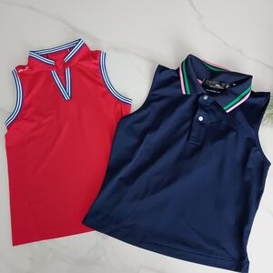 Ralph Lauren Red and Navy Kids Sleeveless Polos